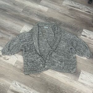 She + Sky White and Black Chunky Cardigan with dolman sleeves size One Size